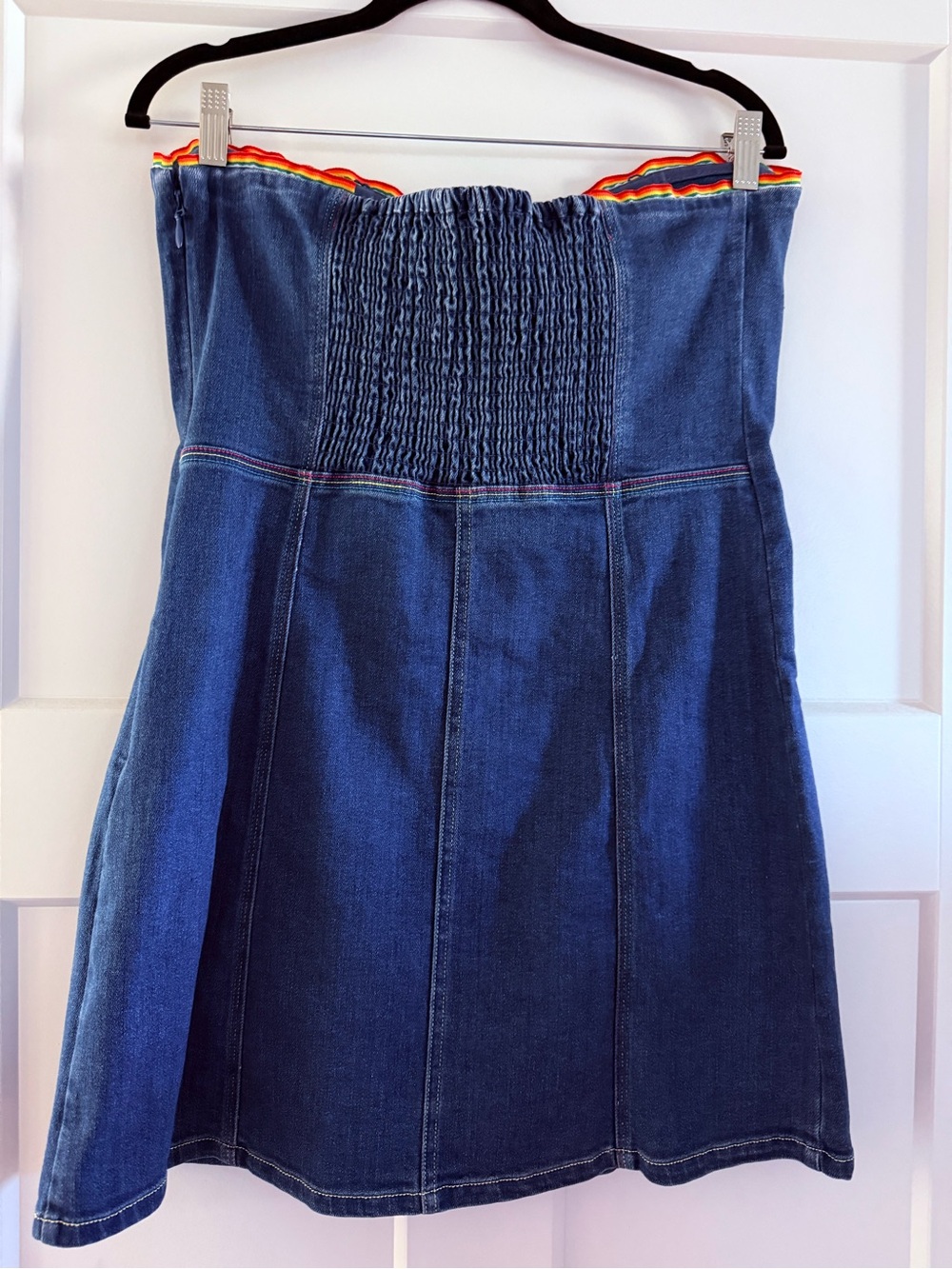 Anthropologie Pilcro Pilcro Strapless Button-Front Denim Mini Dress (Sz Large) - Picture 5 of 7